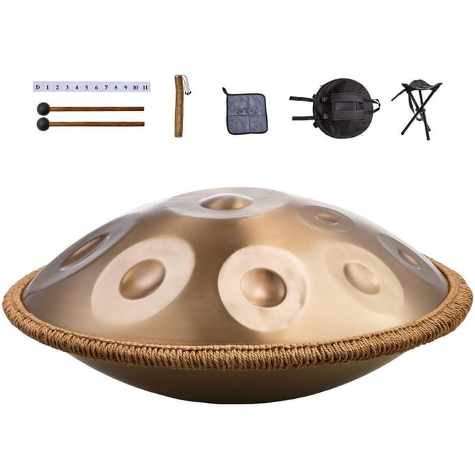 Handpan Drum 22 in 12 Tonen D Mineur Handtrommel Instrument met Mallet