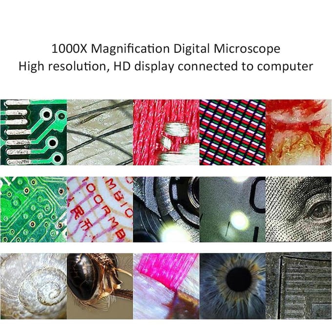Support réglable pour microscope numérique Windows/Vista/Android/téléphones intégrés noir