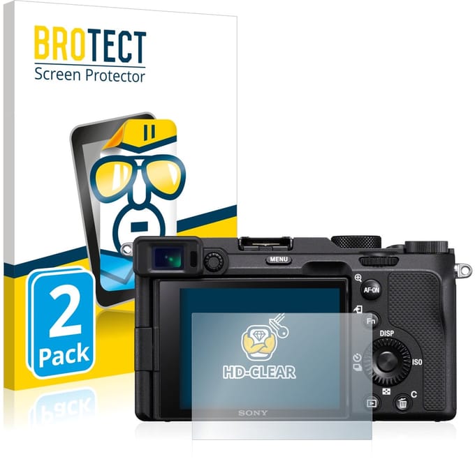 BROTECT - Screenprotector voor Sony A7C - Folie Beschermfolie transparant 2 Stuks