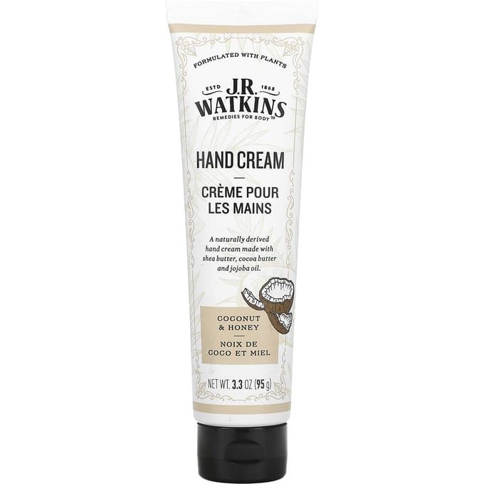 JR Watkins, Crème pour les mains, Noix de coco et miel, 95 g (95g) white