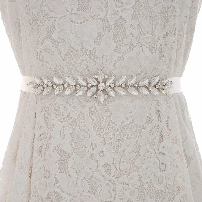 Bruidsriem | Riem | Ceintuur Dames | Bruiloft Accessoires | Rhinestone | Diamant Riem | Zilver