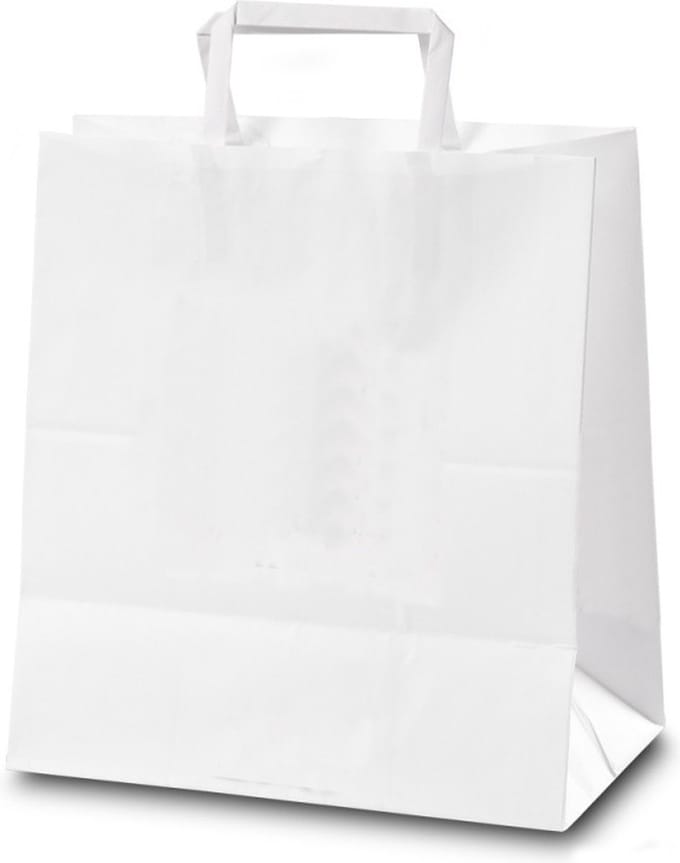 Papieren Draagtassen - 44 x 14 x 50 cm - Wit - 150 stuks