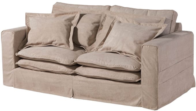 MASSIVMOEBEL24.DE bank met hoezen beige 92% polyester 196x108x76 cm (BxTxH) SOFAS gemonteerd