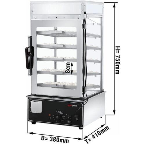 GGM Gastro Dumpling Steamer / Knödeldämpfer - 900 Watt - 5 Schubladen Zilver