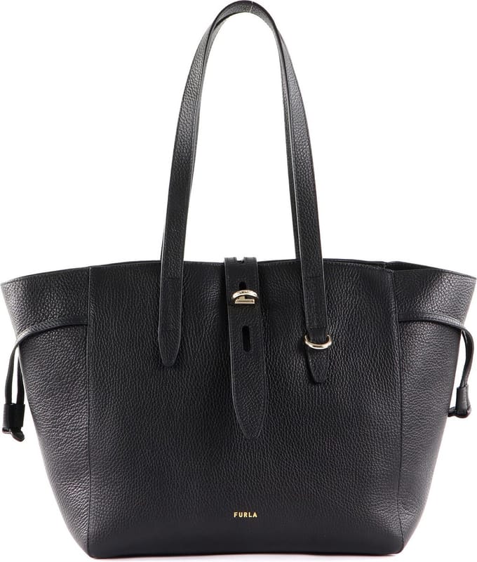FURLA Leren Shopper Schoudertas Net Tote Bag Nero Zwart