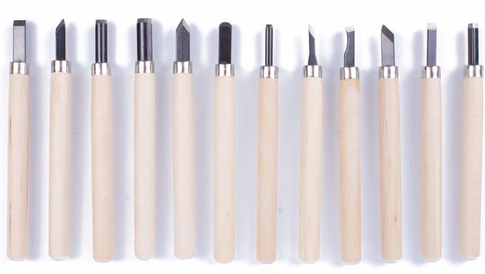 Benson Guts set - hout - hobby - 12 delig - gutsen - stempels maken/hout bewerken