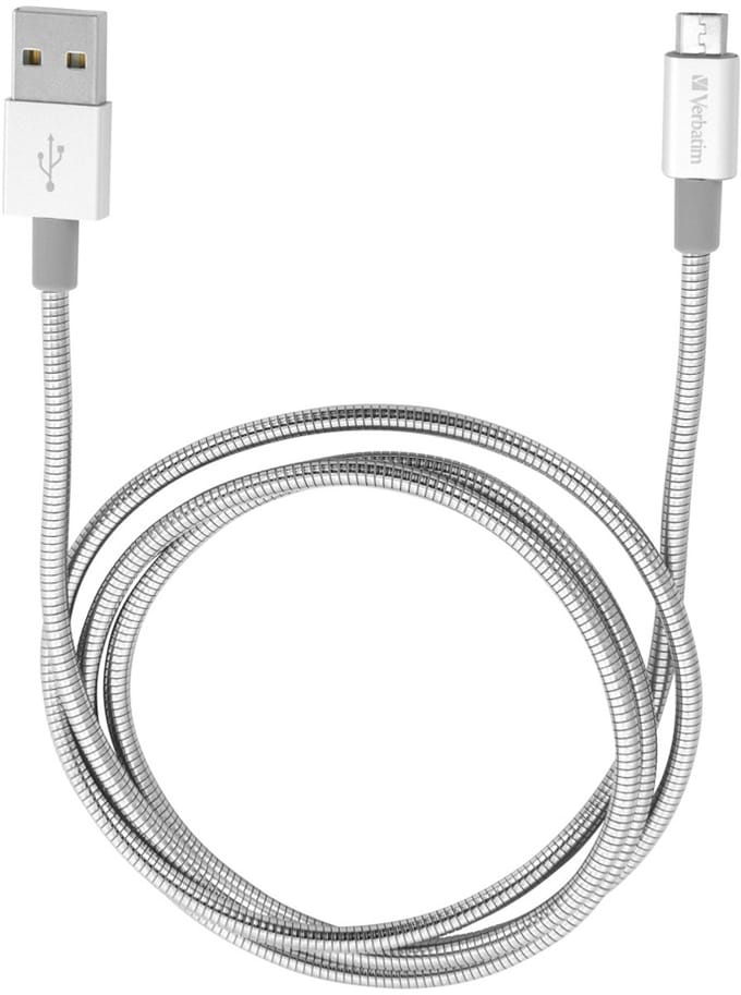 Verbatim Micro B USB Cable Sync&Charge 100 cm zilverkleurig