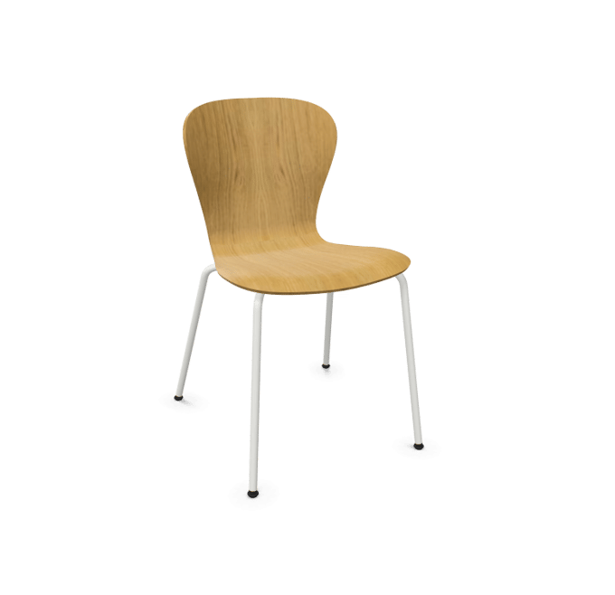 Thonet S 220 Stalen buisstoel - eiken helder gelakt - zuiverwit