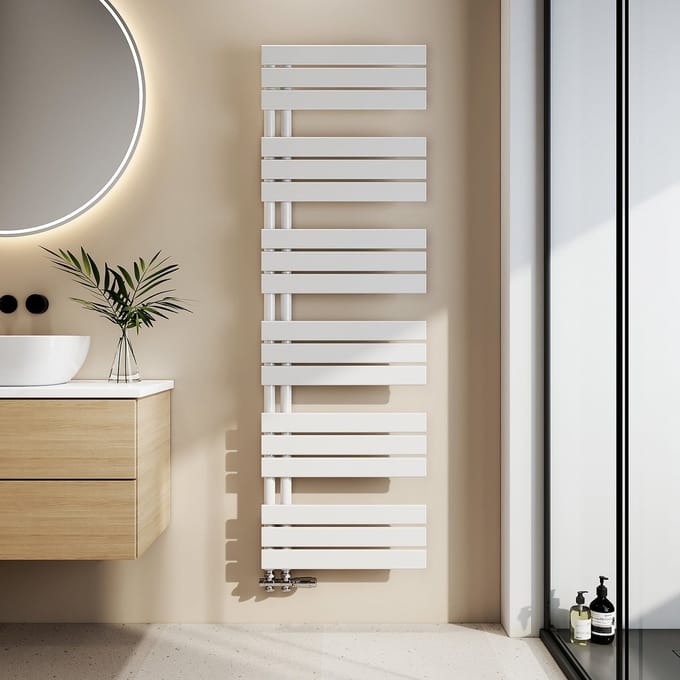 EMKE Handdoekradiator - Plat Design - Glanzend Wit - 160x50 cm - 794W - Badkamer Verwarming - CV Radiator