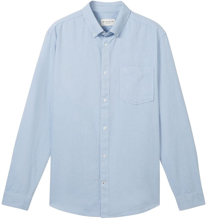 Tom Tailor - Overhemd met normale pasvorm en borstzak - Maat M - light blue chambray