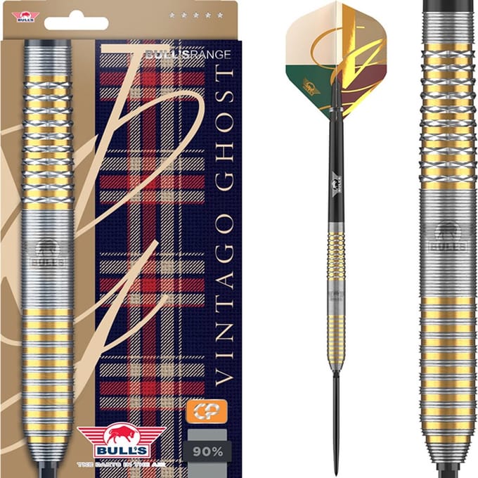 Bull's Vintago Ghost CP Steeltip Dartpijlen 90% Tungsten - Ghost Barrel - Microgrip & Delta Grip - Professionele Darts
