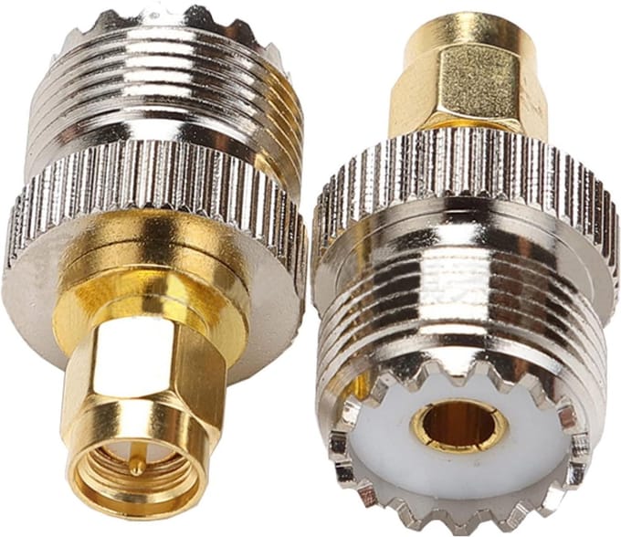 Antenne Adapter Set - UHF naar SMA - Signaal Verbinding - Waterdicht Ontwerp - 2 Stuks - Goud