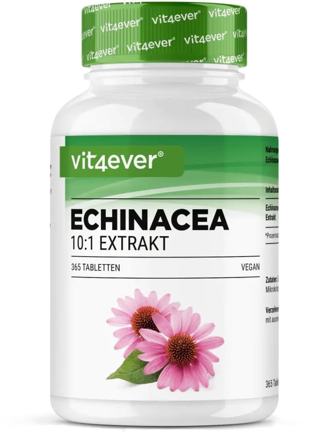Echinacea - Premium Extractlijn - 10:1 Hooggedoseerd - 5000mg per Tablet - Plantaardig & Zuiver - Vit4ever