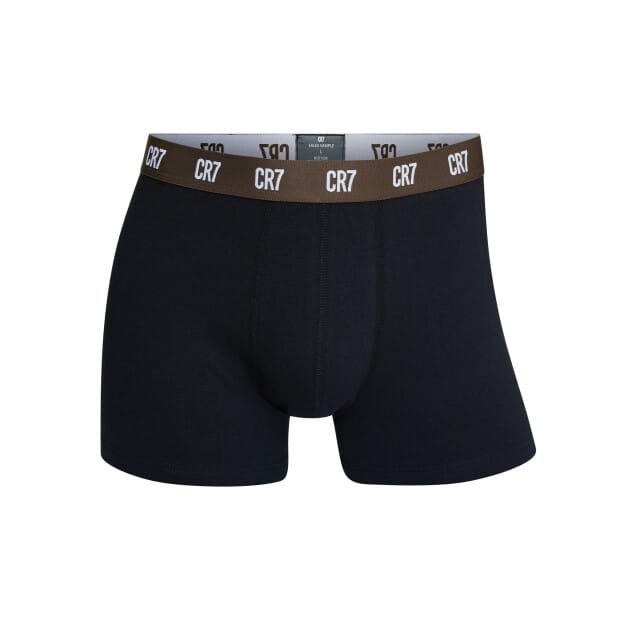 CR7 Heren Boxershorts Effen Zwart/Bruin 3-Pack - Maat L
