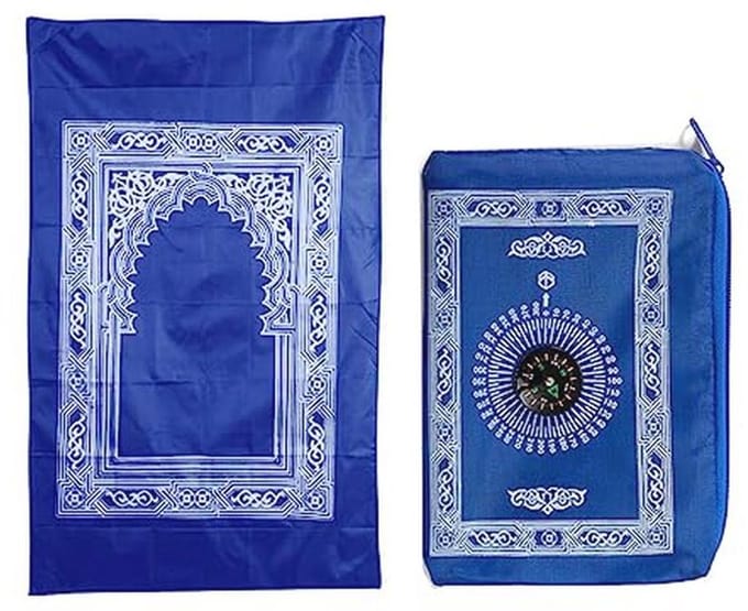 Draagbare Polyester Reisgebedsmat met Kompas - Ideaal voor Moslim Reizen en Ramadan