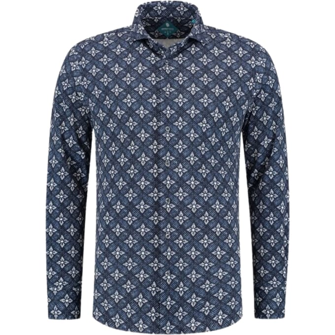 District Indigo  Lange Mouw Overhemden Donkerblauw 7.42.025.782