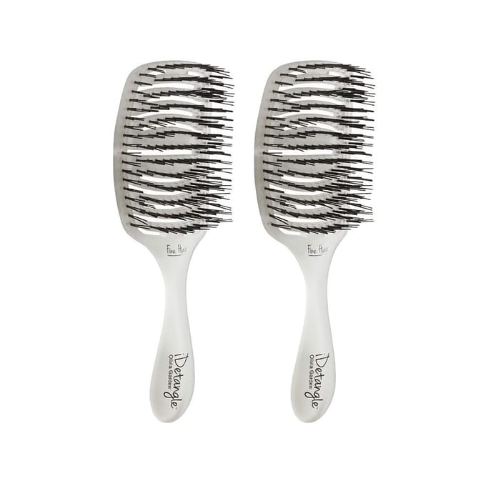 2x Olivia Garden Essential Care Flex Fijn haar Ice Wit