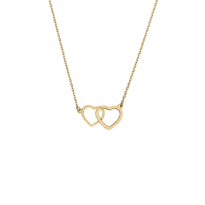 Lucardi Dames 9 karaat ketting hart - Ketting - 9 Karaat - Goudkleurig - 45 cm