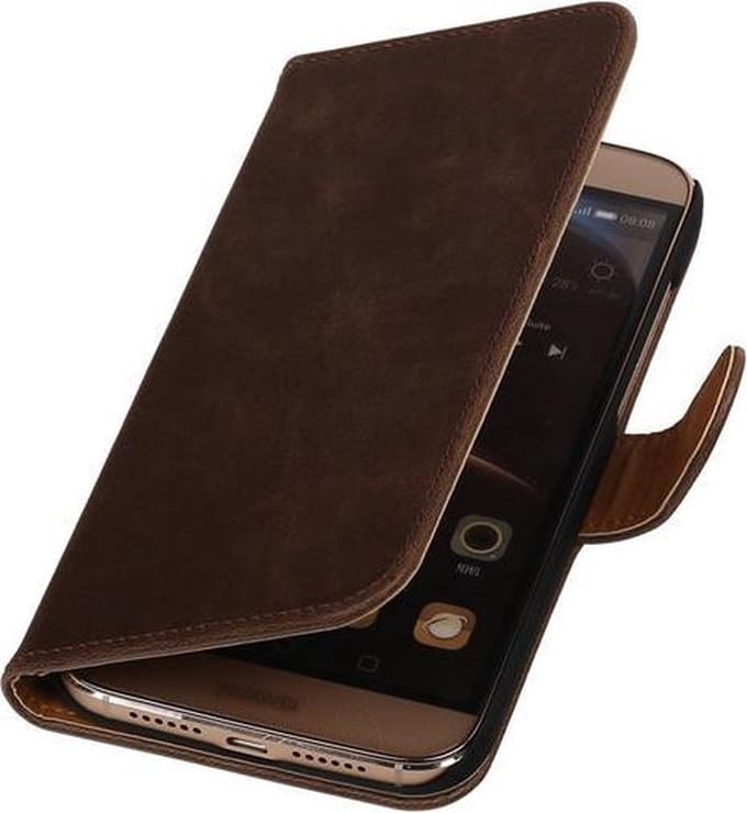 Mocca Pull-Up PU Hoesje Huawei G8 Booktype Wallet Cover