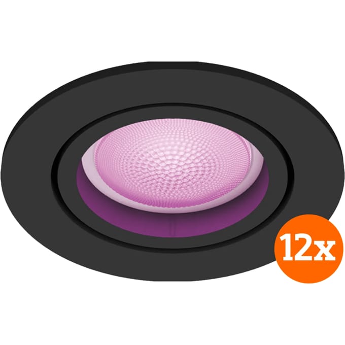Philips Hue Centura inbouwspot White and Color - rond - Zwart - 12-pack