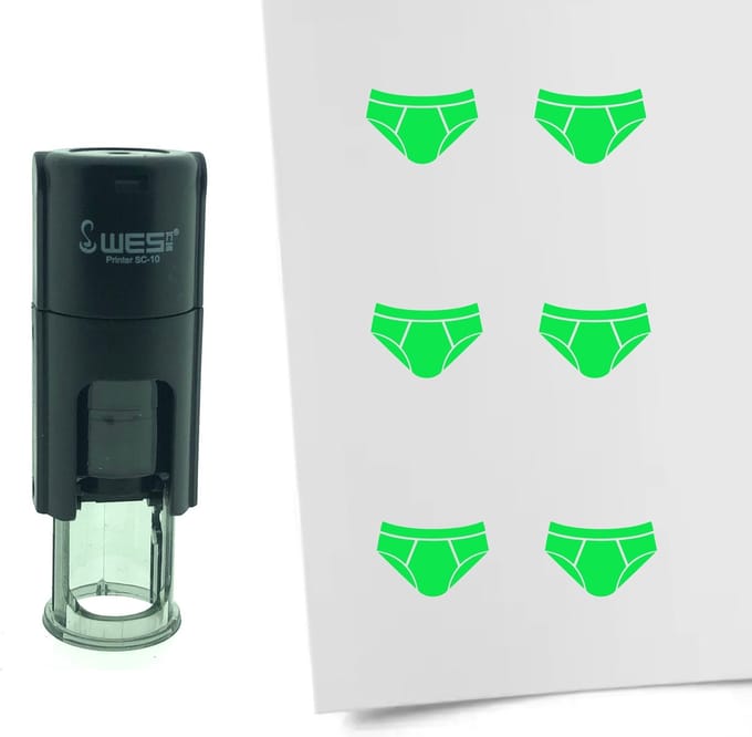 CombiCraft Stempel Onderbroek 10mm rond - Groene inkt