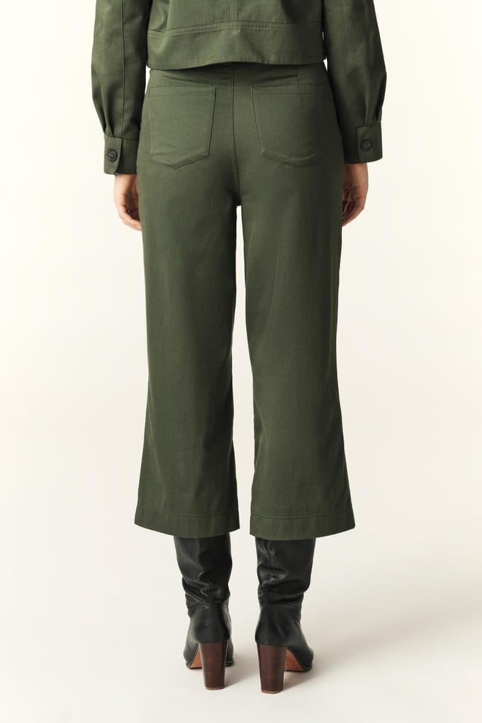 BA&SH Wide Trousers Kaki Maat: 42 | Wijde Broeken Outlet | Dames | Bruin