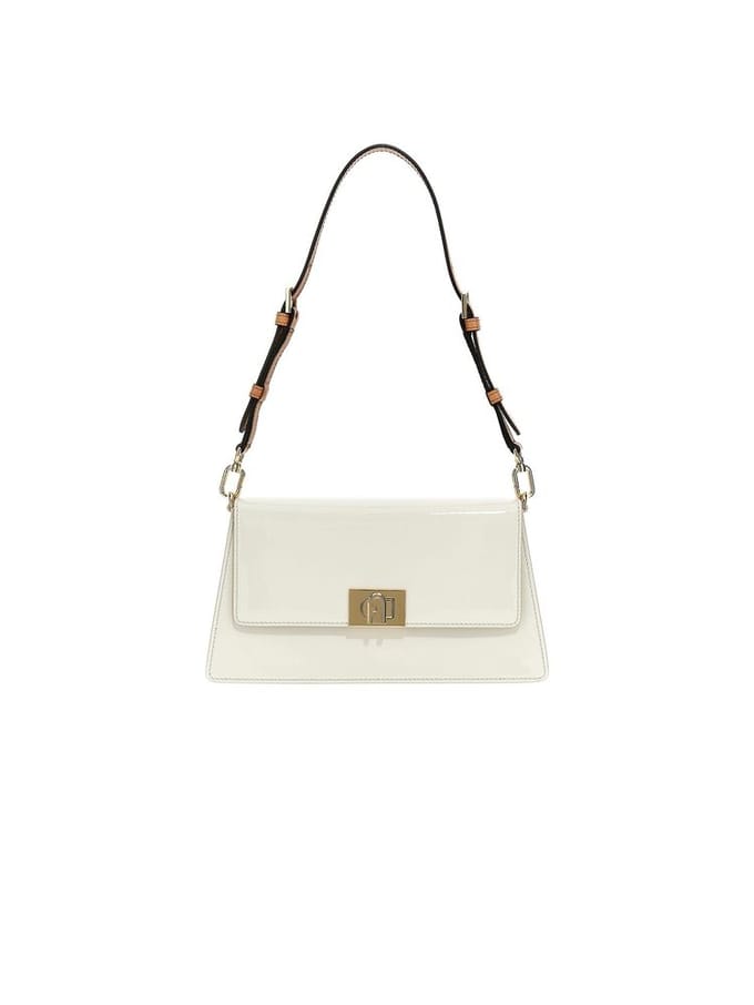FURLA Leren Schoudertas Avondtas Zoe Shoulder Bag Marshmallow Crème