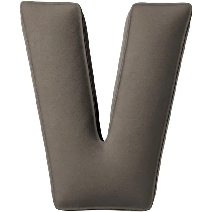 Kussen letter v Yellow Tipi Posh Velvet