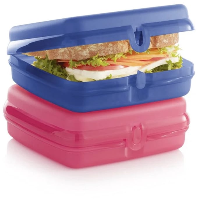 Tupperware Set van 2 Snackies Vierkant | Eco Sandwichdoos Broodtrommels