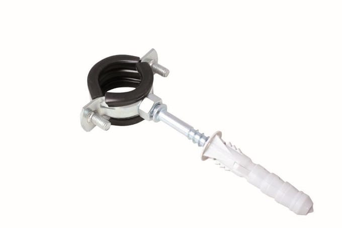 Radiatorconnect Buisklem 2" met beschermrubber – 2 stuks – inclusief schroefpen en plug