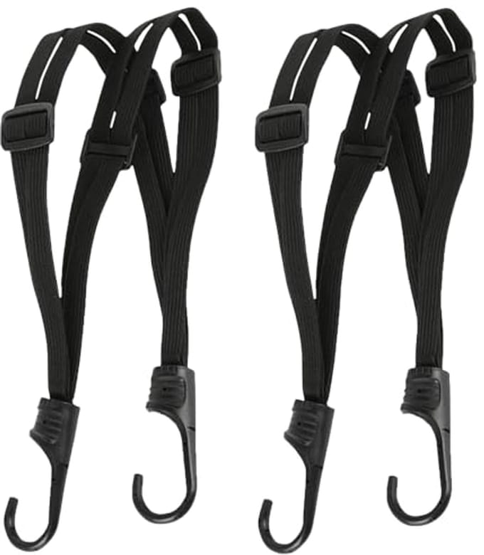 Spanrubber met haken voor Fiets en Motor - 2 Stuks, Elastische Spanbanden voor Bagage en Helm