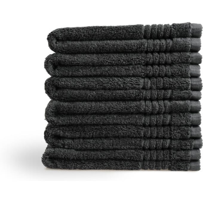 PHLOX Supreme Gastendoekjes 30x50 - set van 6 - Zware kwaliteit 600 g/m2 - Zwart