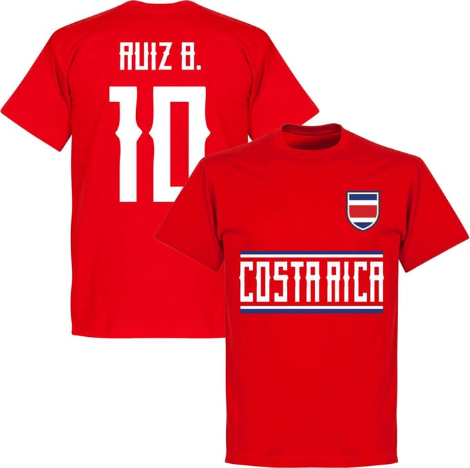 Costa Rica Ruiz B. 10 Team T-Shirt - Rood - S