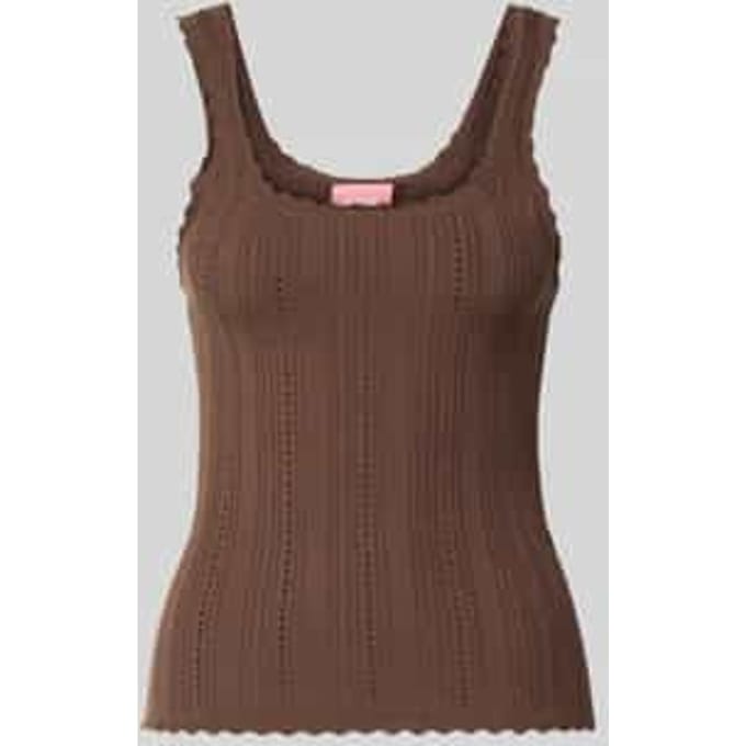 Tanktop in ajourtricot met vierkante hals model 'GIANNA'