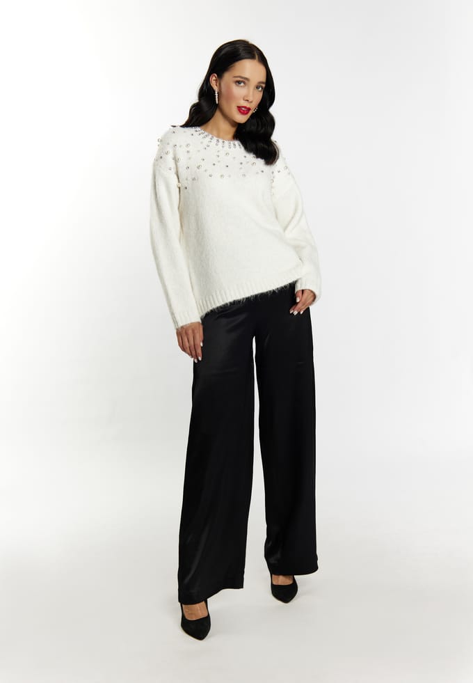 Faina Gebreide trui Dames wit