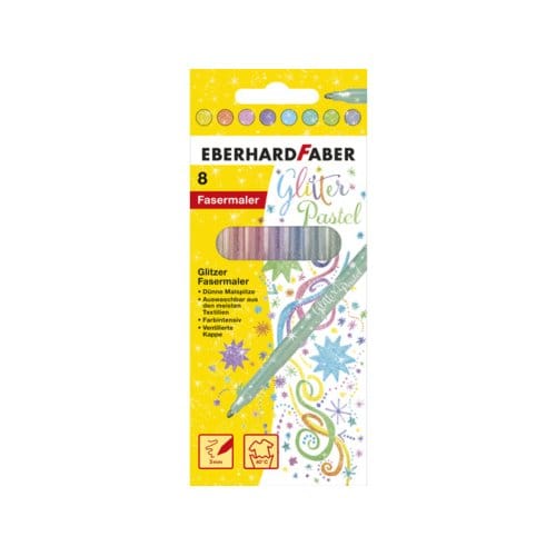 Eberhard Faber viltstift - Glitter Pastel - 8 stuks - in kartonnen etui - EF-551009