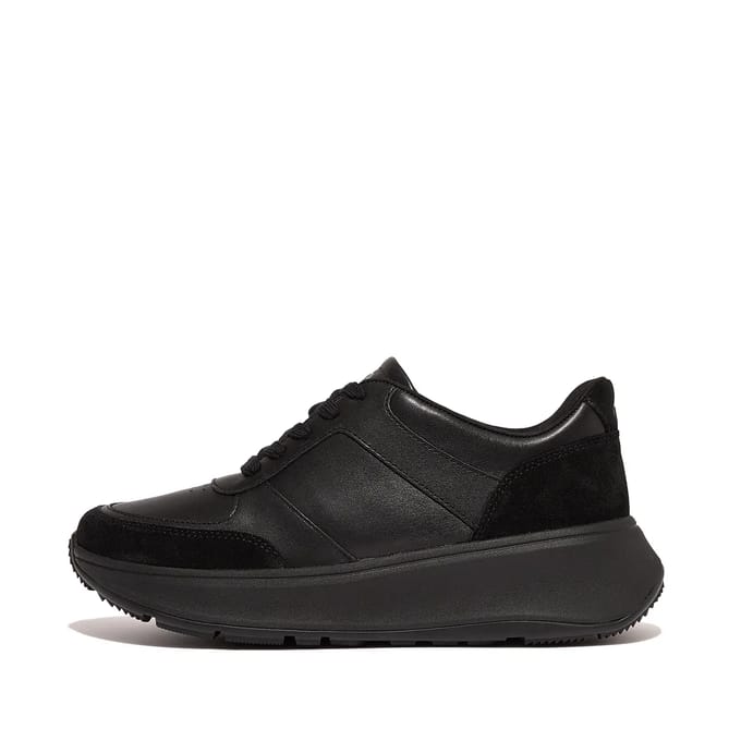 FitFlop F-Mode Suede/Leren Sneakers ZWART - Maat 36