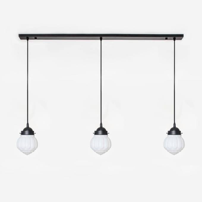 3 x Wassail lampen aan plafondbalk Moonlight - Art Deco Trade