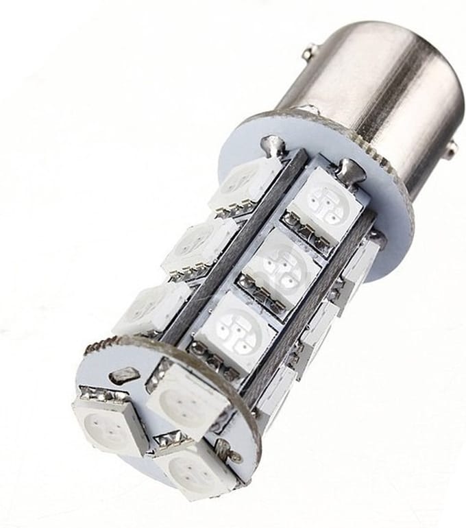 BA15S - 5050 - 18SMD - Oranje - 24V LED lamp