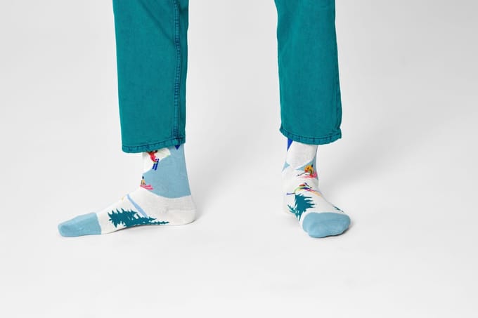 Happy Socks Downhill Skiing Sock - unisex sokken - Unisex - Maat: 41 - 46