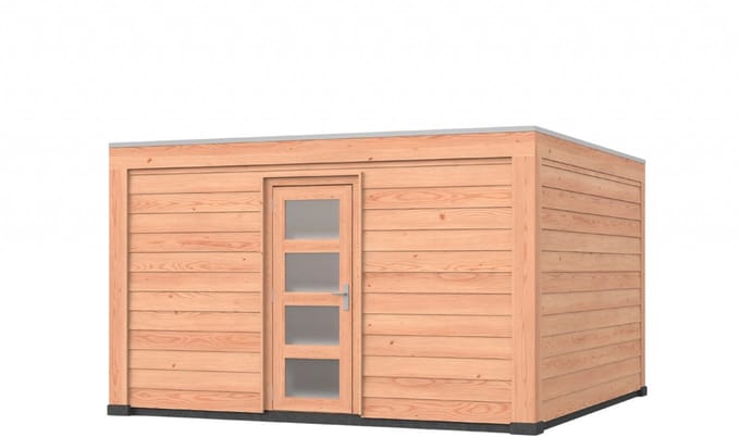 Douglas overkapping, 400 x 400, met schuur, Westwood Modern Basic