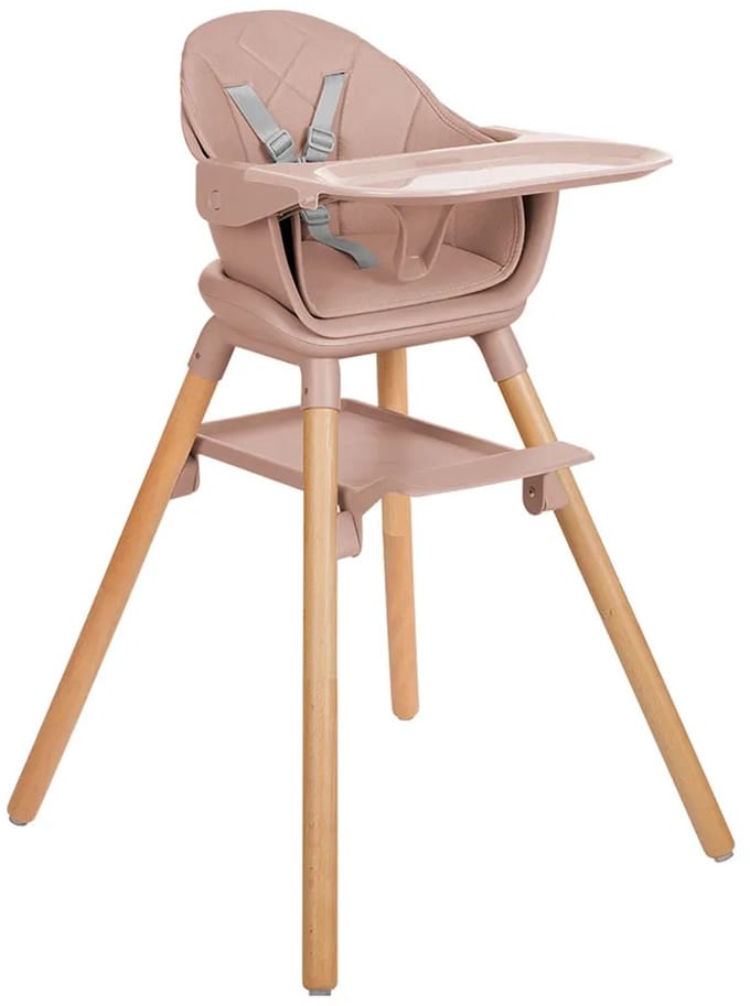 Kikkaboo 2-in-1 Woody 2024 Kinderstoel Voor Thuis Roze Kinderen
