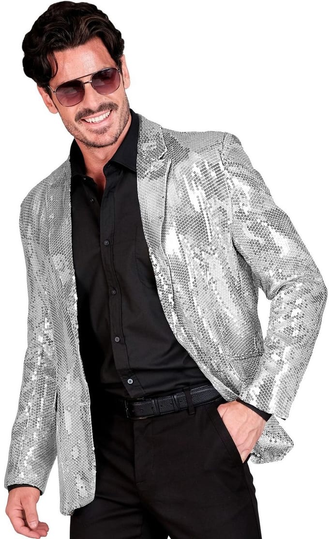 Pailletten Colbert Showmaster Silver Shine Man