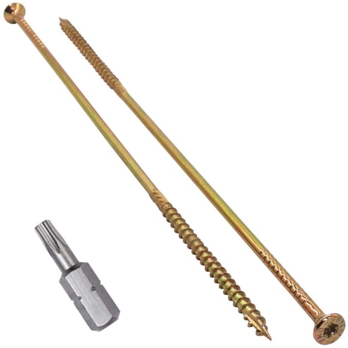 Houtschroeven - Spaanplaatschroeven Verzinkt - Bouwen Constructies - Type 17 Punt - 60 x 260 mm - Geel