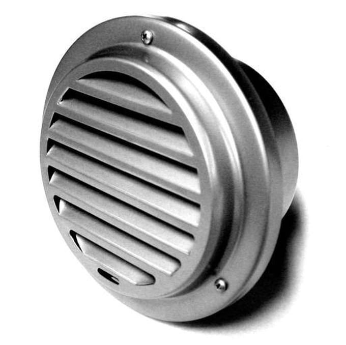 Paneir Airdesigns - Ventilatierooster Ø 100 mm- vaste lamellen - insectennet - geborsteld RVS