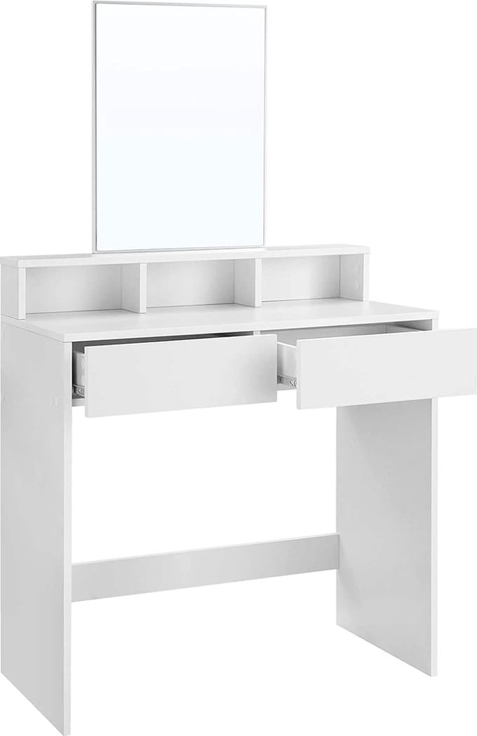 Kaptafel met rechthoekige spiegel