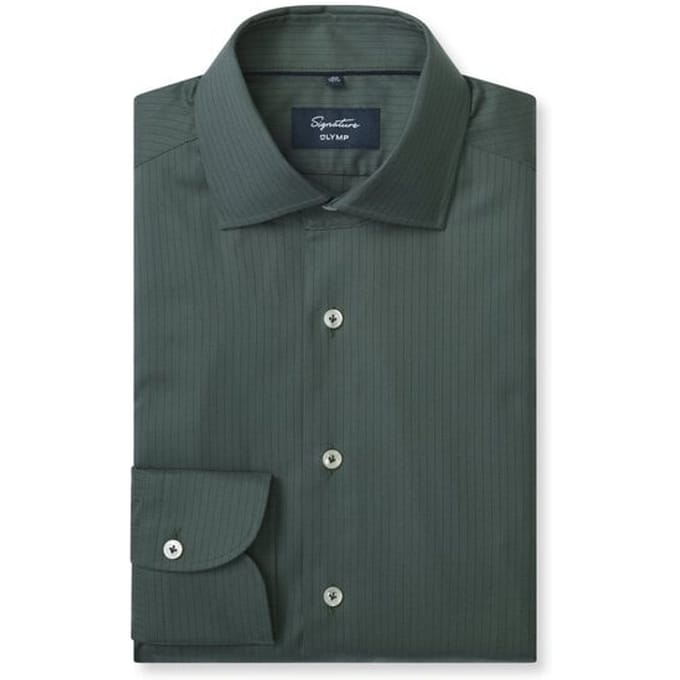 OLYMP Signature Overhemd, Tailored Fit, Signature Kent, Groen