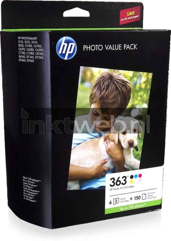 HP 363 6-pack Multipack zwart en kleur (Origineel)