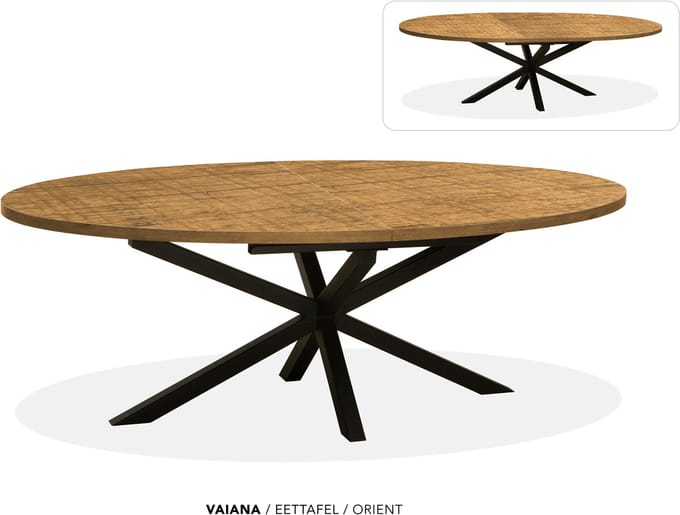 Maxfurn - Ovale uitschuiftafel 200/260 | Zeer krasvast | Kleur: Orient
