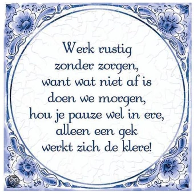 Tegels delfts blauw - Werk rustig
